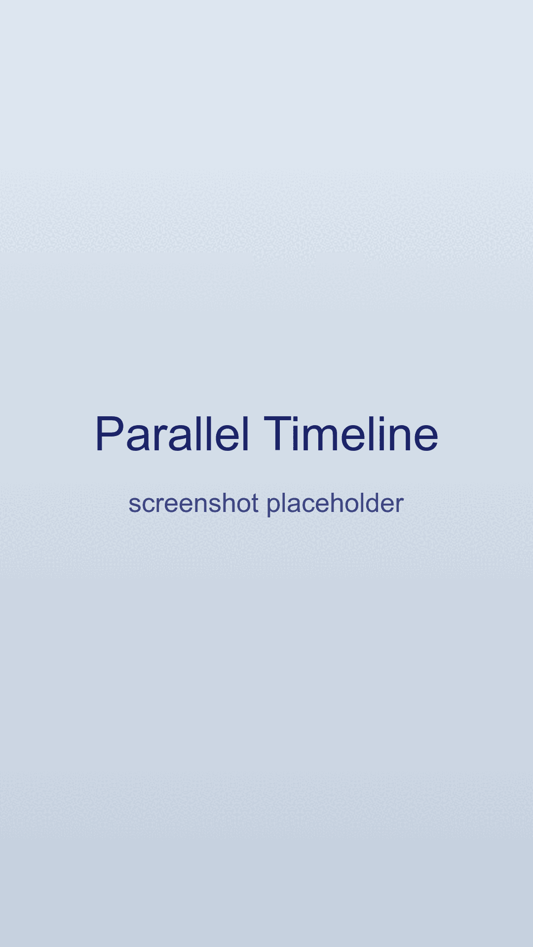 Parallel Timeline app showing events side by side on a timeline